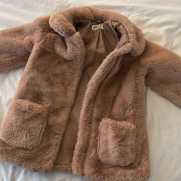 Kids H&M Faux Fur Coat - Tan - Picture 1 of 6